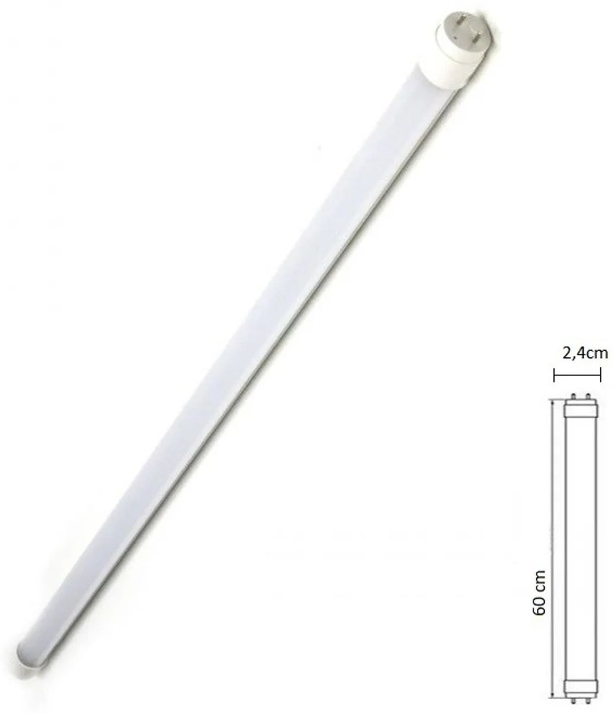 Tubo LED T8 60cm 10W serie Professional (alimentazione Bilaterale) - High CRI Colore Bianco Caldo 2.700K