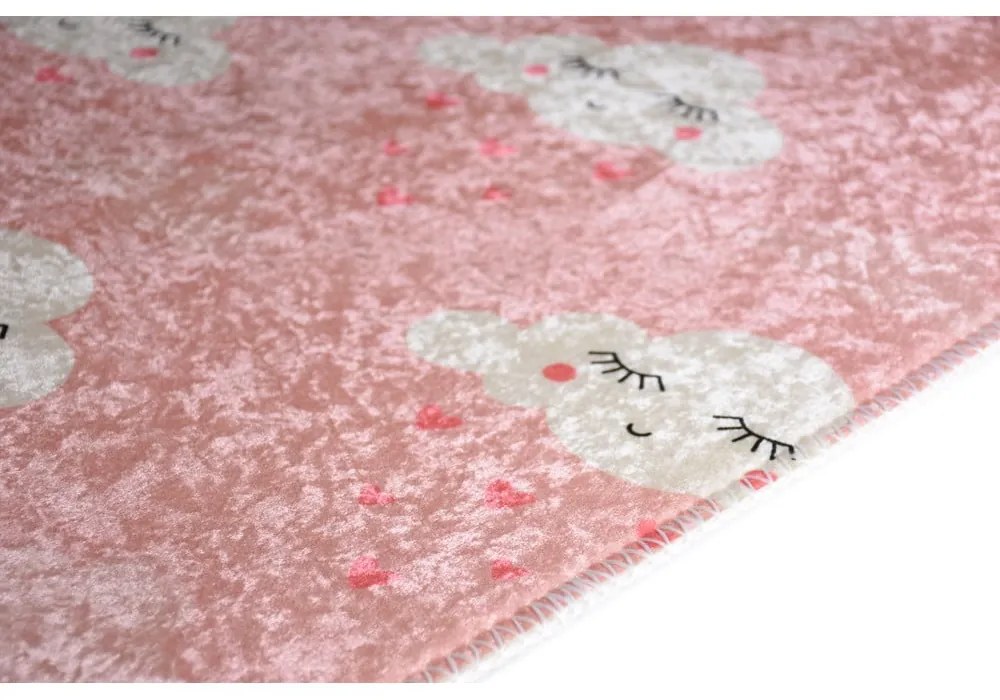 Tappeto per bambini rosa chiaro lavabile 100x160 cm Pink Clouds – Vitaus