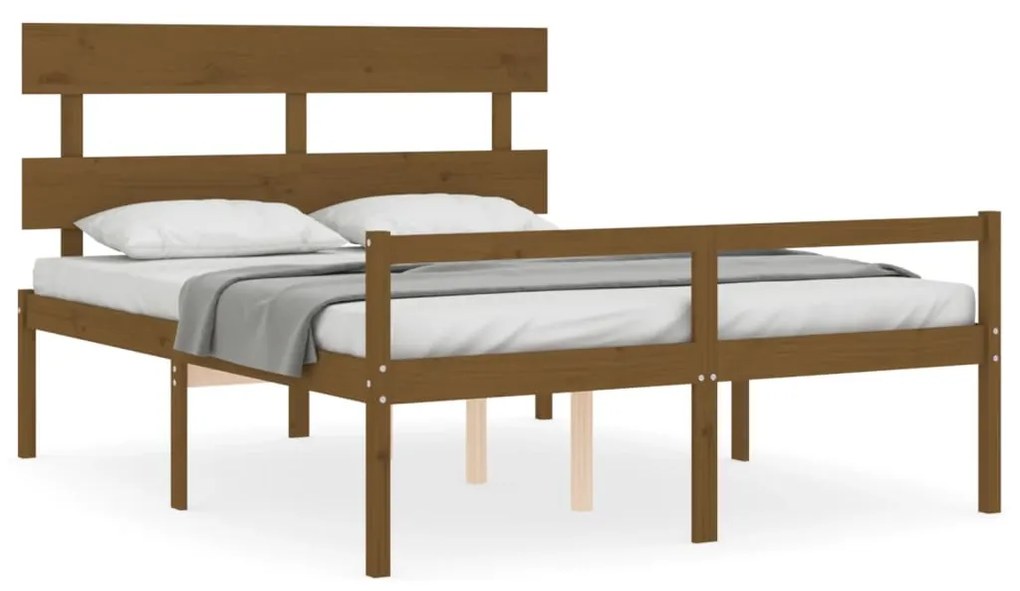 Letto per Anziani con Testiera Miele King in Legno Massello