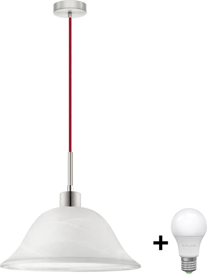 Lampadario LED a sospensione con cavo 1xE27/60W/230V bianco/rosso
