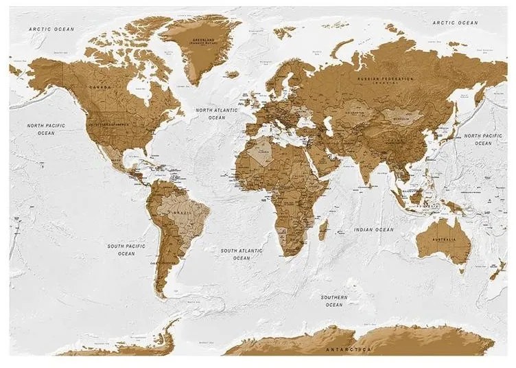 Fotomurale adesivo  World Map: White Oceans  Larghezza x Altezza Home decor 392x280