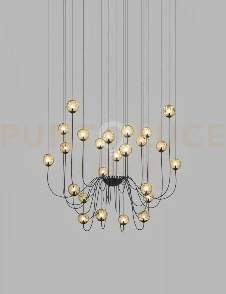 Puppet sospensione 24p ambra trasparente nero opaco 24 luci attacco...