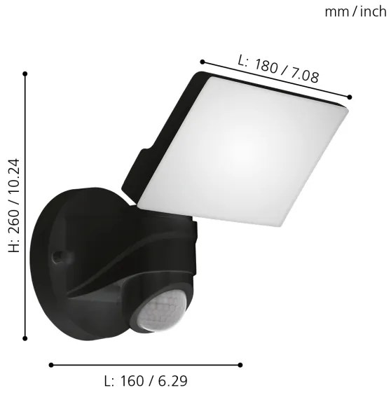 Eglo 98178 - Lampada LED da esterno con sensore PAGINO LED/15W/230V IP44