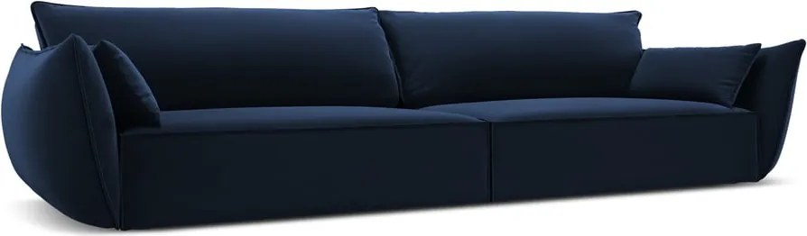 Divano blu scuro con rivestimento in velluto 248 cm Vanda – Mazzini Sofas