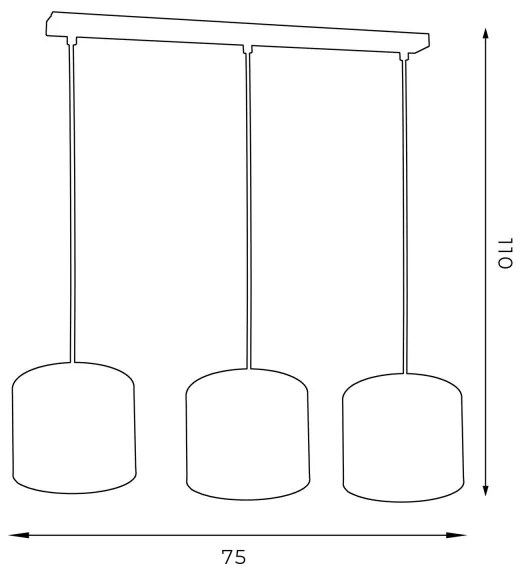 Lampadario a sospensione con filo ARDEN 3xE27/60W/230V bianco/oro