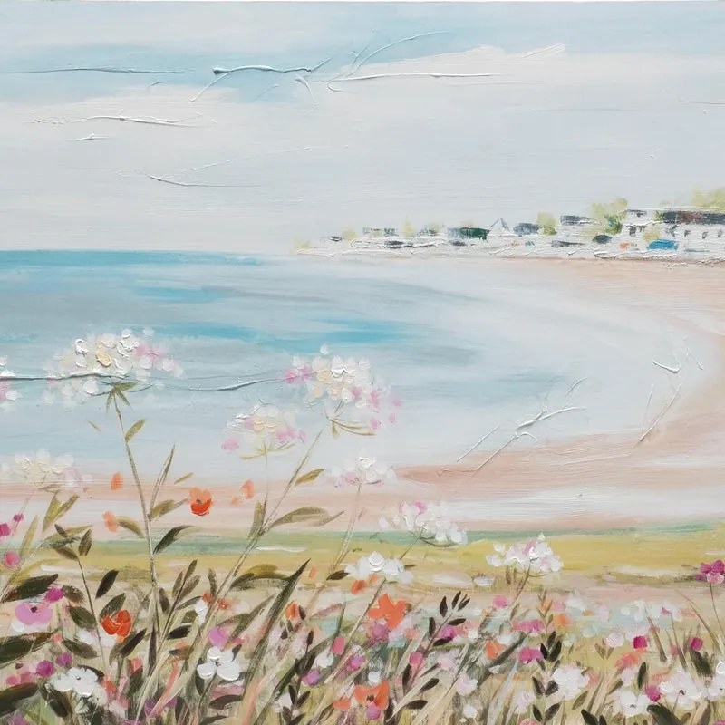 Dipinto su tela Baia fiori, multicolore 150 x 65 cm