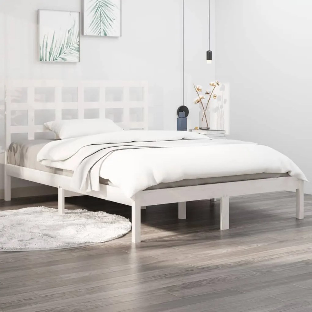 Giroletto Bianco İn Legno Massello 160x200 Cm /