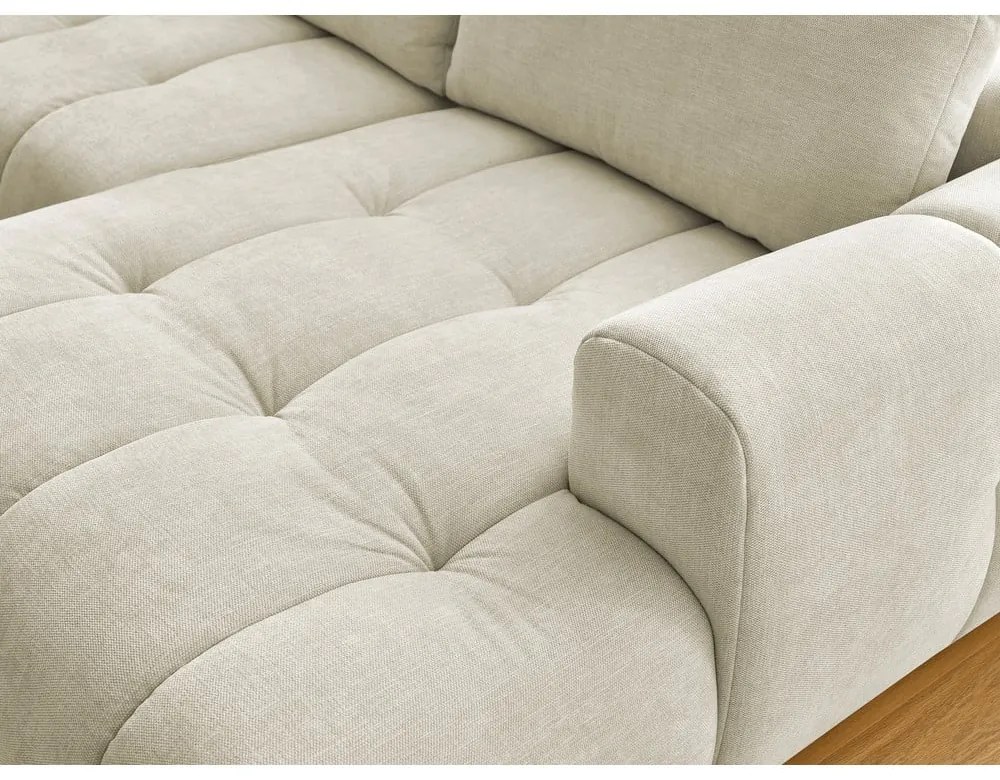 Divano angolare beige allungabile e con contenitore (penisola a sinistra/a U) Fuji – Bobochic Paris