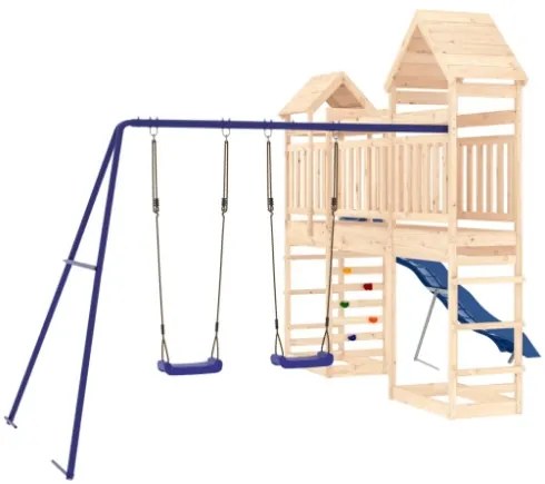 Set da Gioco da Esterno in Legno Massello di Pino