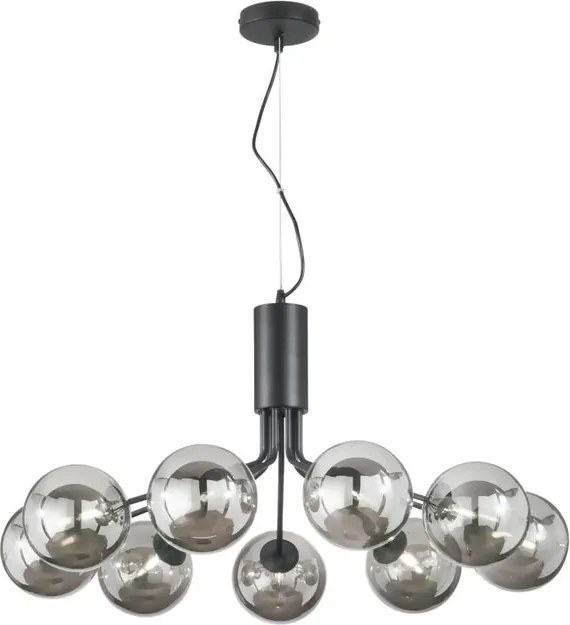 Lampadario Glamour Honey nero paralume nero 9x G9 Ø83.4cm LUCE AMBIENTE DESIGN