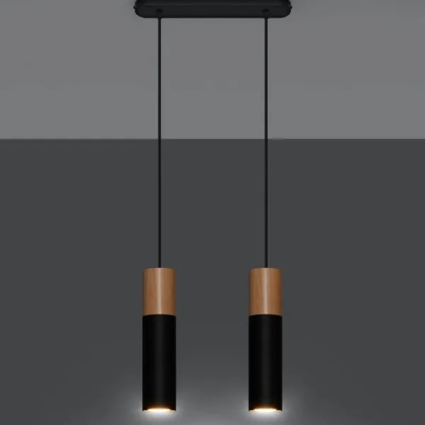 Sollux SL.0633 - Lampadario a sospensione con filo PABLO 2xGU10/40W/230V nero