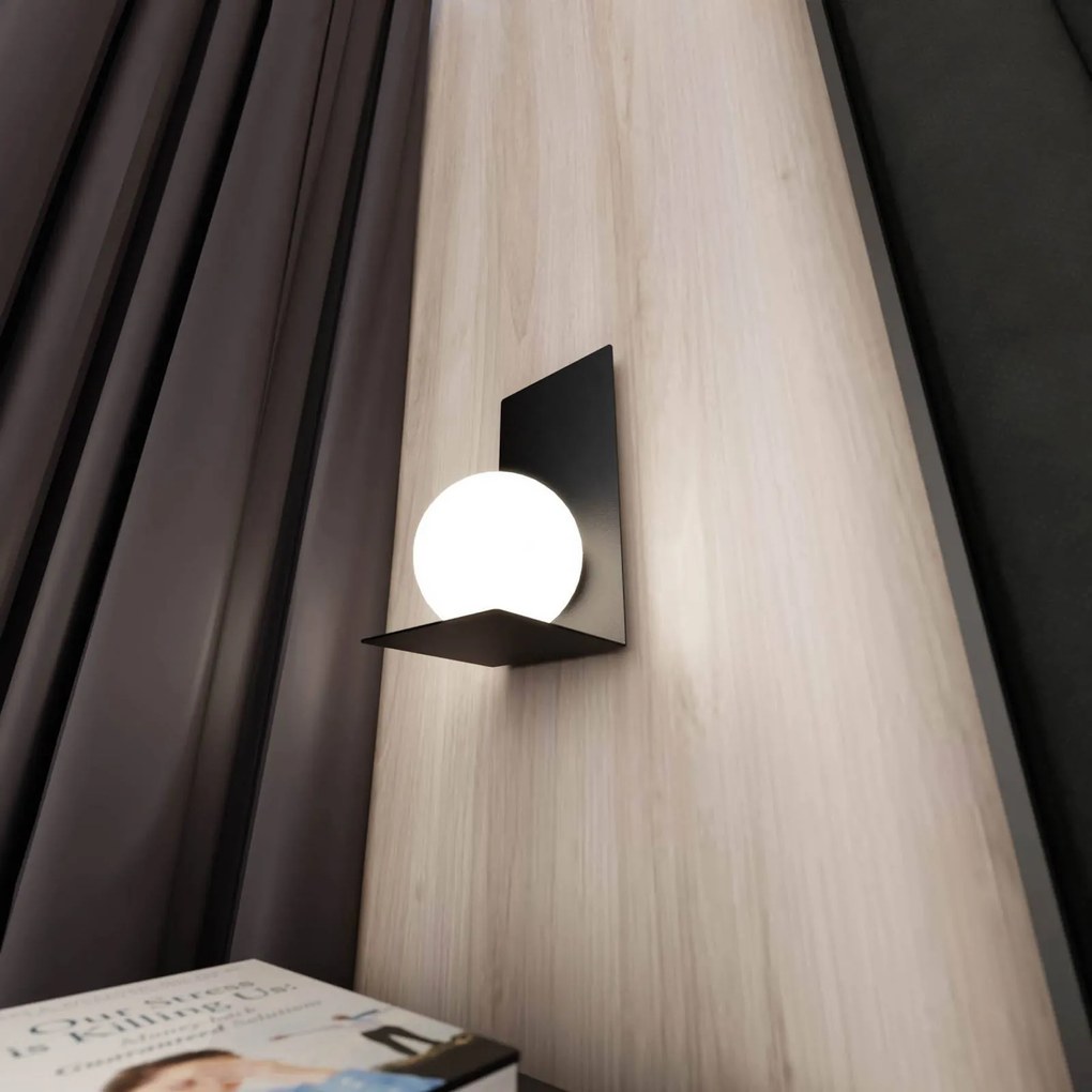 EMIBIG LIGHTING Applique forma 5, 15 cm x 30 cm, nero/opale