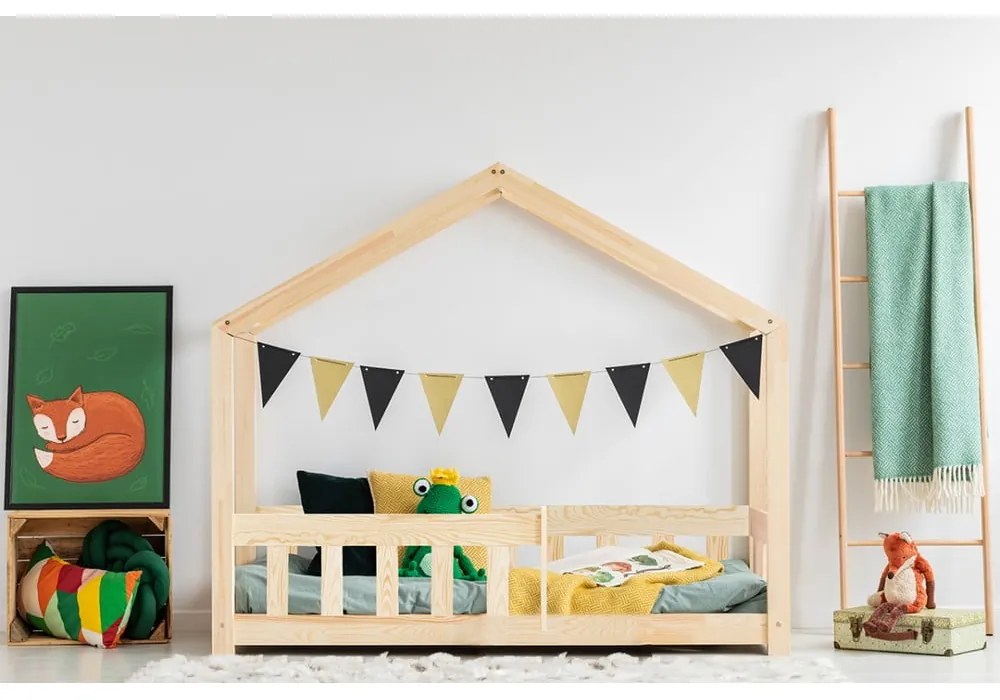 Letto per bambini in legno di pino di colore naturale 120x200 cm Mila RMP - Adeko