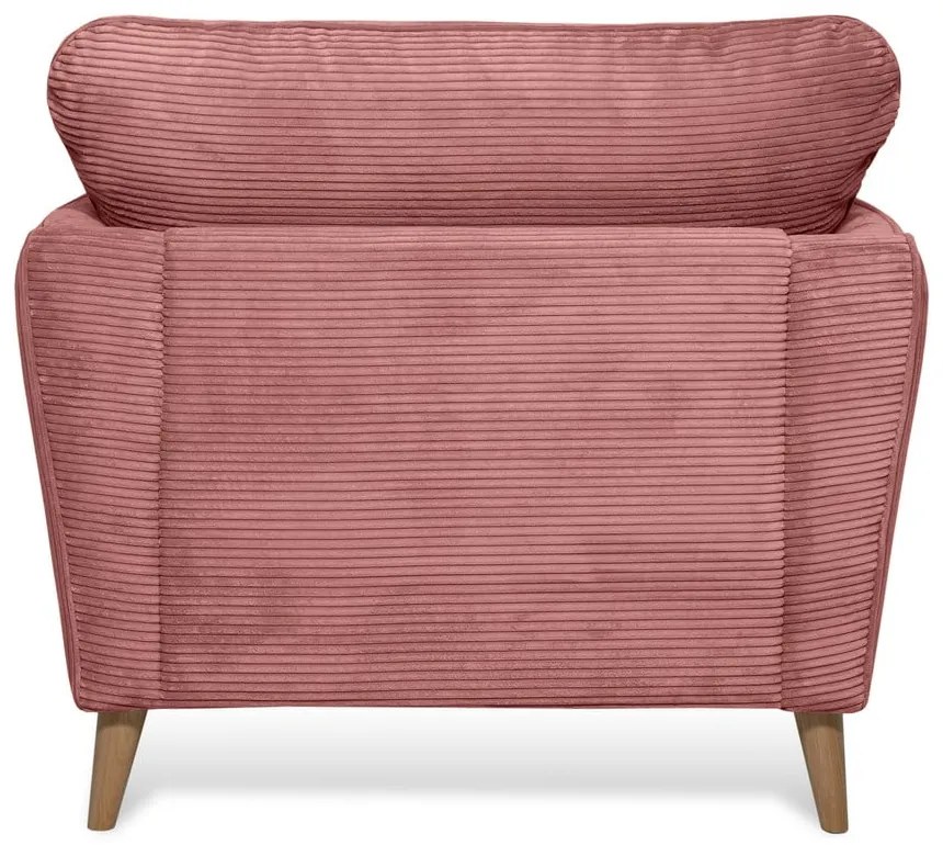 Poltrona in velluto a coste rosa Paris - Scandic