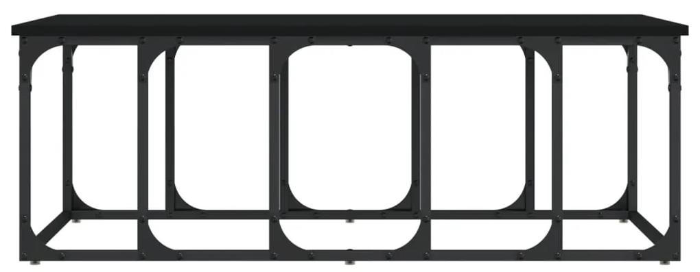 Tavolino da Salotto Nero 100x50x35,5 cm in Legno Multistrato