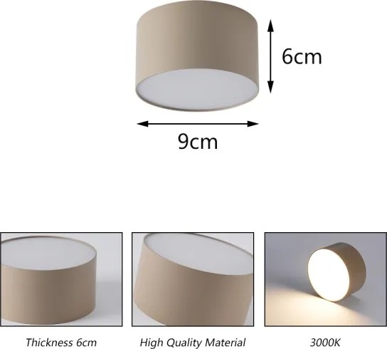 Brilagi - Plafoniera da bagno a LED FORIS LED/9W/230V Ø 9 cm beige IP44