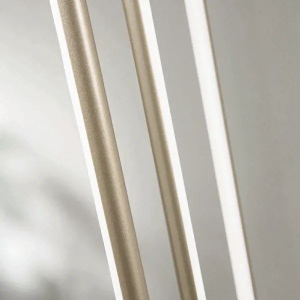 Lampada a sospensione Led verticale 48 cm in metallo verniciato Oro - GENIUS 8 Luci