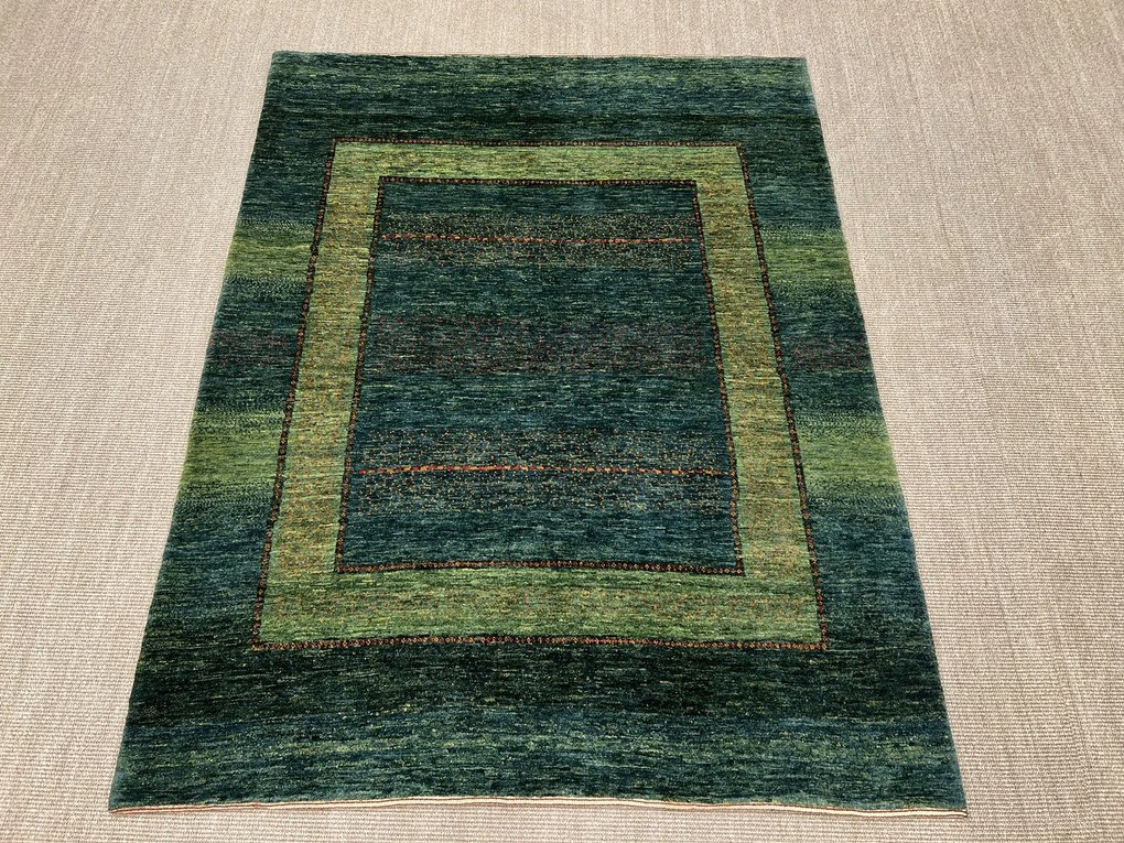 Loribaft Tappeto persiano 150 x 200 Verde (Iran) Annodato A Mano