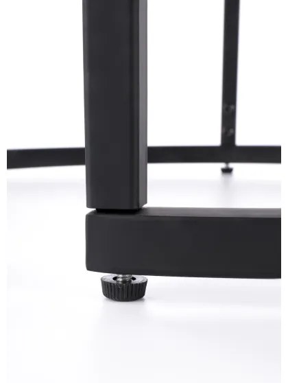 SET 2x Tavolino OREO Ø 43/53 cm nero/noce