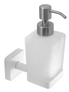 Kamalu - dispenser di sapone in acciaio inox bianco opaco e vetro opaco | clode-b