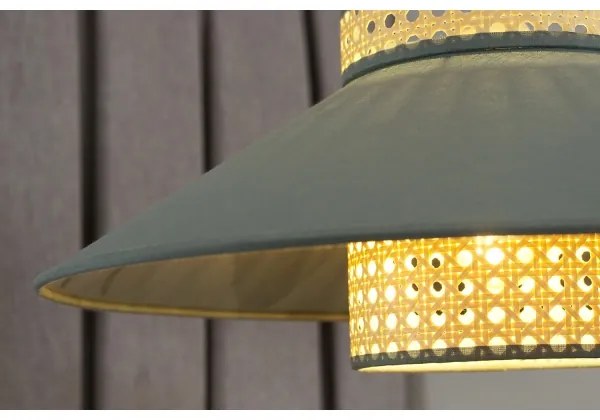 Duolla - Lampadario a plafone RIO RATTAN 1xE27/15W/230V diametro 45 cm verde/rattan