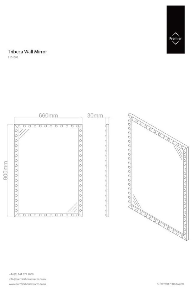 Specchio da parete 66x90 cm Tribeca - Premier Housewares