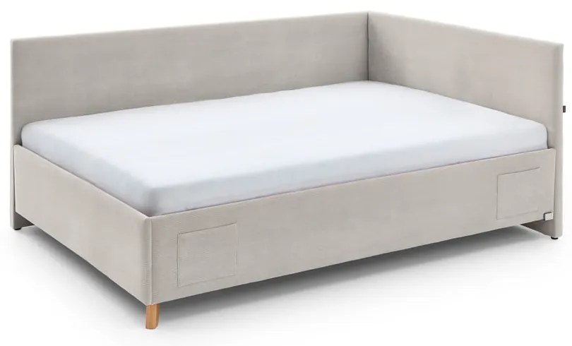 Letto da bambini con sponde beige imbottito con contenitore con rete inclusa 140x200 cm Cool – Meise Möbel