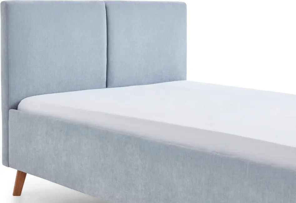 Letto matrimoniale imbottito azzurro con rete inclusa 140x200 cm Piano – Meise Möbel