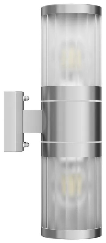 Applique E27 Cilindrica Bidirezionale, IP54 da Esterno - Inox Base E27