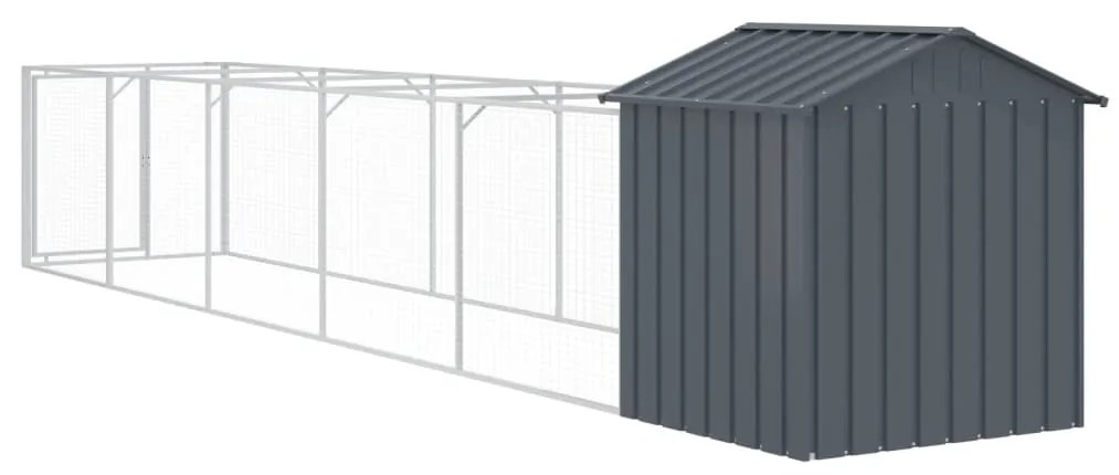 Casetta cani con tetto antracite 117x609x123 cm acciaio zincato