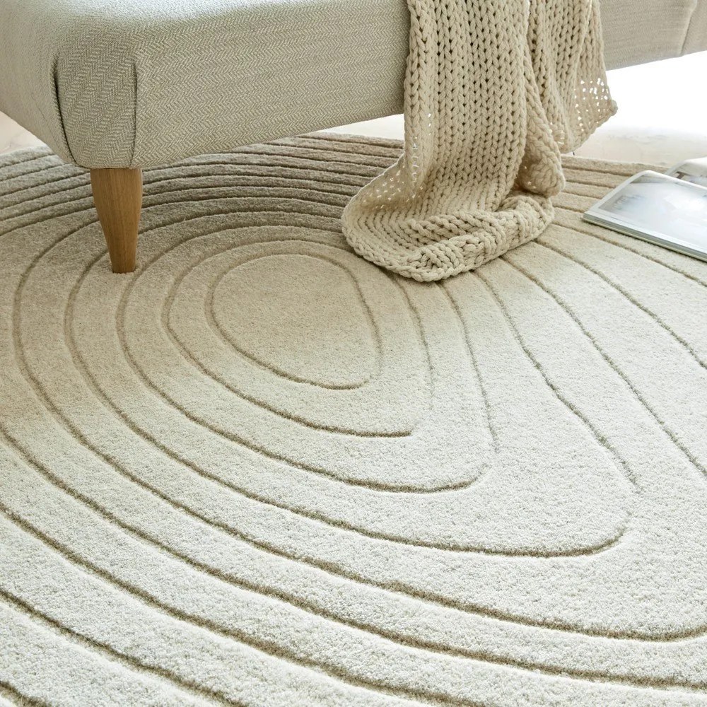 Tappeto in lana crema 200x290 cm Puddle Wool - Flair Rugs