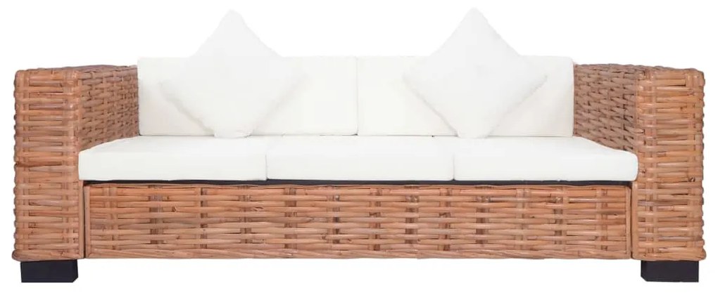 Set di divani con cuscini 2 pz in rattan naturale