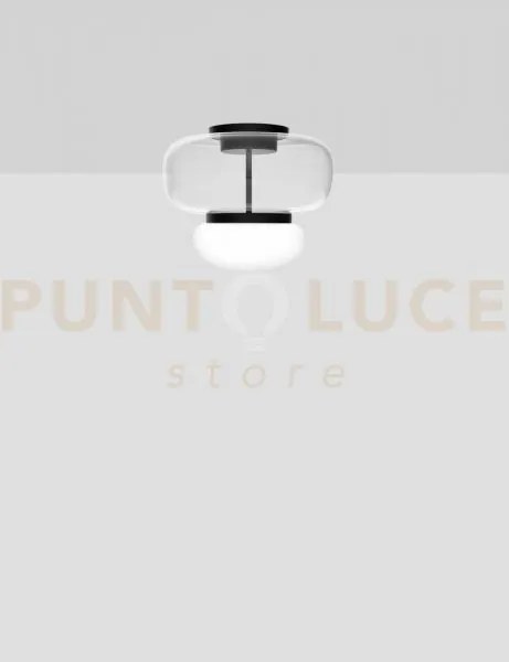 Faro lampada da soffitto p cristallo bianco nero opaco 2 l2202  led...