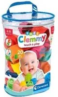 CLEMENTONI SOFT CLEMMY MATTONCINI MORBIDI IMPILABILI GIOCO SENSORIALE SACCA CON 20 Pz.