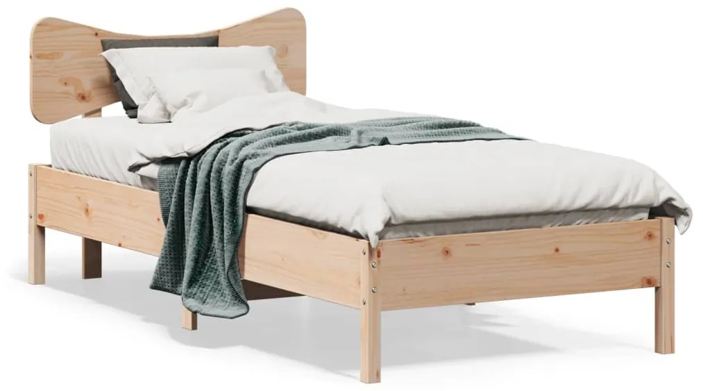 Letto Senza Materasso 90x190 Cm İn Legno Massello Di Pino /