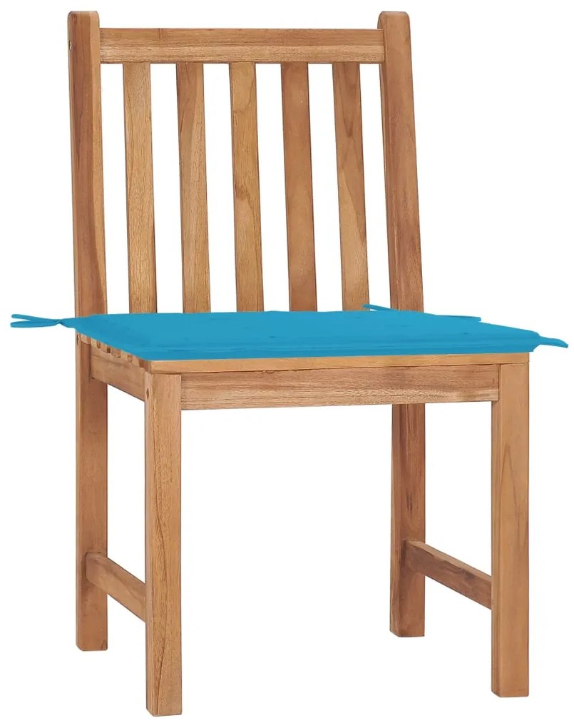 Sedie da giardino 2 pz con cuscini in legno massello di teak