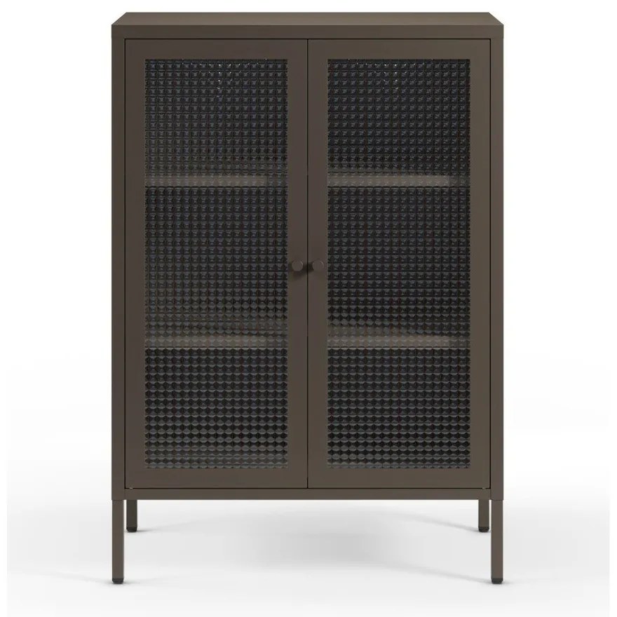 Vetrina grigia in metallo 70x100x40 cm Layna – Marckeric