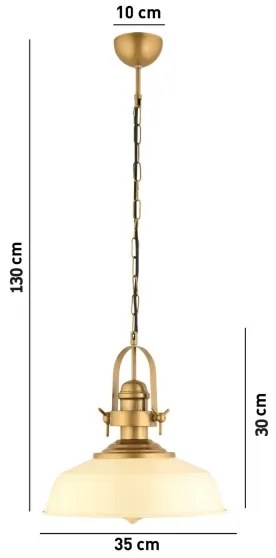 Lampadario a sospensione con cavo MONZA 1xE27/40W/230V Ø 35 cm crema/bronzo