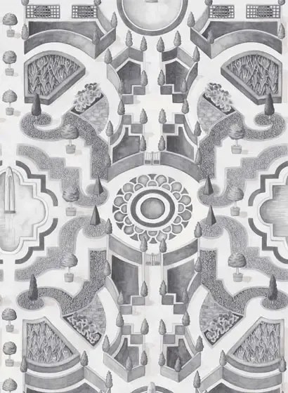 Garten Tapete Topiary von Cole and Son - Grey
