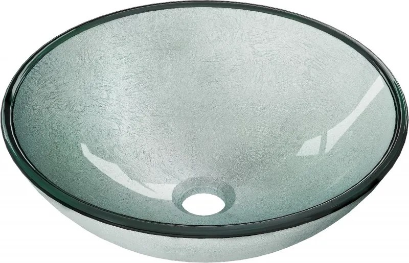 Mexen Mira lavandino da appoggio in vetro 42 x 42 cm, argento - 24124211