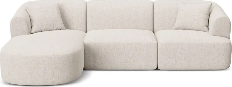 Divano angolare Campi 4 posti in tessuto strutturato – L256x156 cm