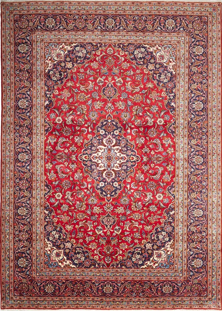 Kashan Tappeto persiano 250 x 340 Rosso (Iran) Annodato A Mano