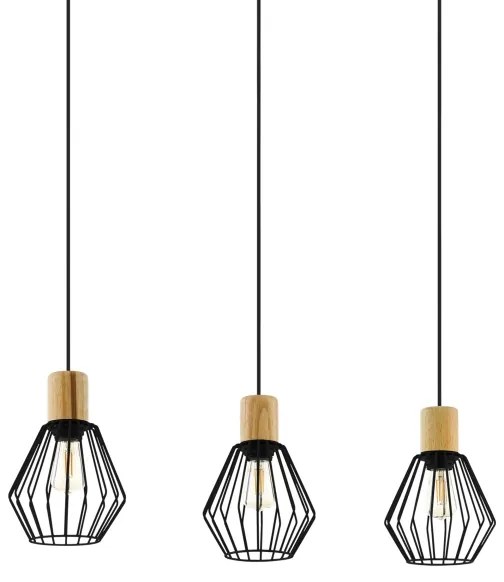 Eglo 44094 - Lampadario a sospensione con filo PALMORLA 3xE27/60W/230V