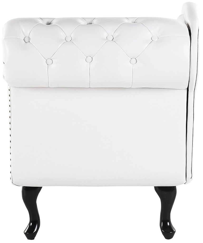 Chaise longue vintage destra in pelle sintetica bianca NIMES Beliani