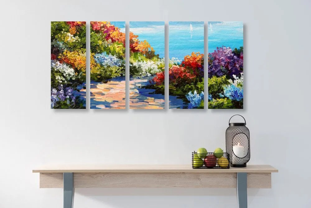 Quadri 5 pezzi – Mare floreale