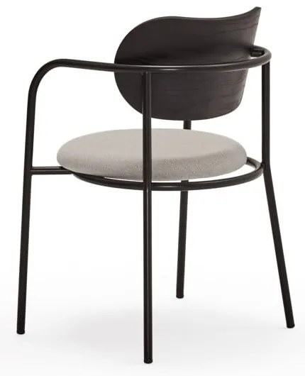 Sedia da pranzo nera e grigia in frassino Eclipse - Teulat