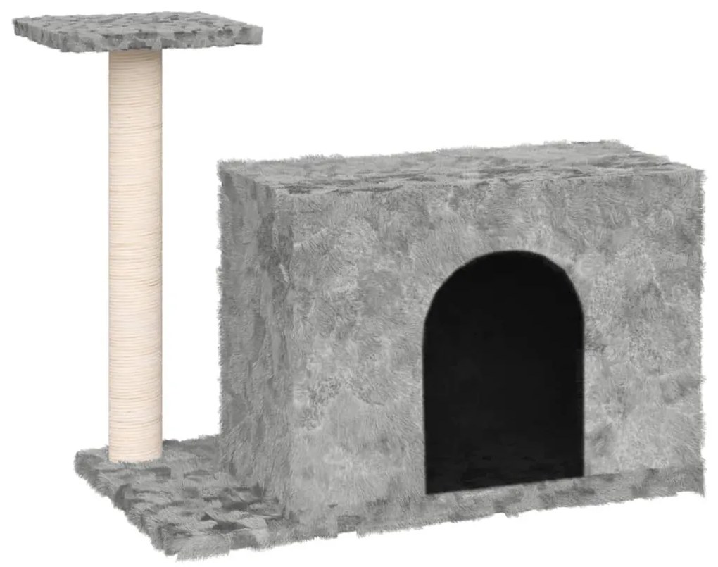 Albero per gatti con tiragraffi in sisal grigio chiaro 51 cm