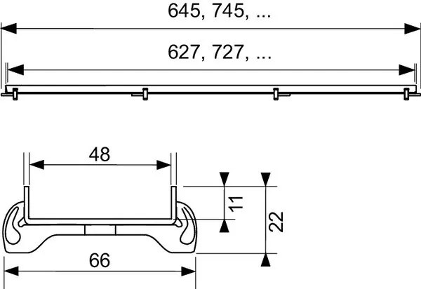 Tece TECEdrainline plate griglia lineare doccia piastrellabile 800 mm in acciaio inox