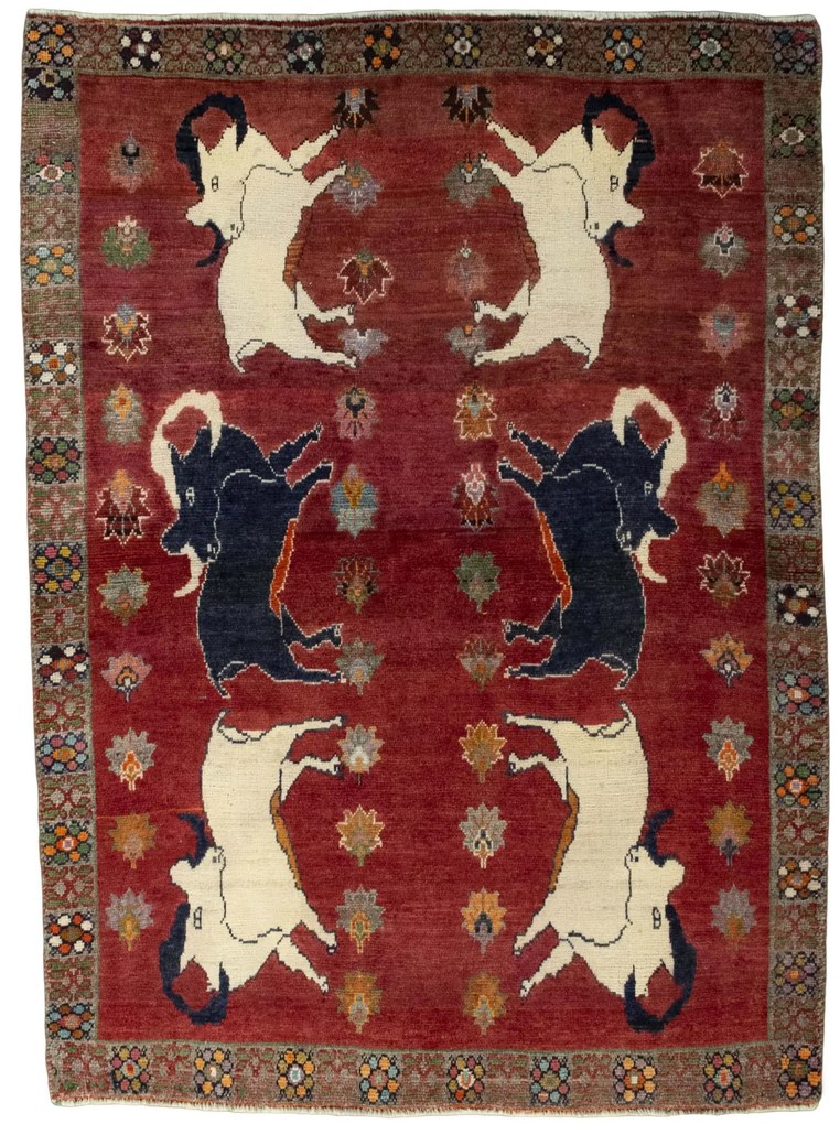 Gabbeh Tappeto persiano 130 x 180 Rosso (Iran) Annodato A Mano