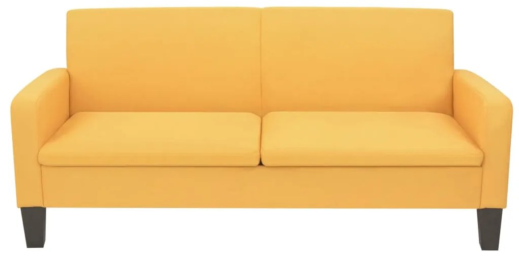 Divano a 3 posti 180x65x76 cm giallo